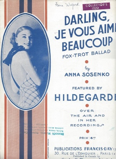 Picture of Darling Je Vous Aime Beaucoup, Anna Soskenko, sheet music