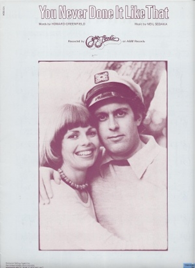 Picture of You Never Done It Like That, Howard Greenfield & Neil Sedaka, recorded by Captain & Tennille, sheet music