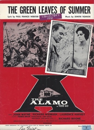 Picture of The Green Leaves of Summer, from movie "The Alamo", Paul Francis Webster & Dimitri Tiomkin