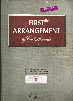 Picture of First Arrangement, Van Alexander, big bandorchestration, sheet music folio