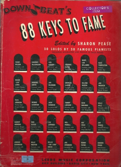 Picture of Downbeat's 88 Keys To Fame (Boogie & Blues piano stylings), ed. Sharon Pease, piano solo, sheet music folio