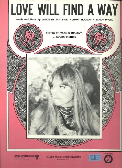 Picture of Love Will Find A Way, Jackie De Shannon/ Jimmy Holiday/ Randy Myers, recorded by Jackie De Shannon, sheet music