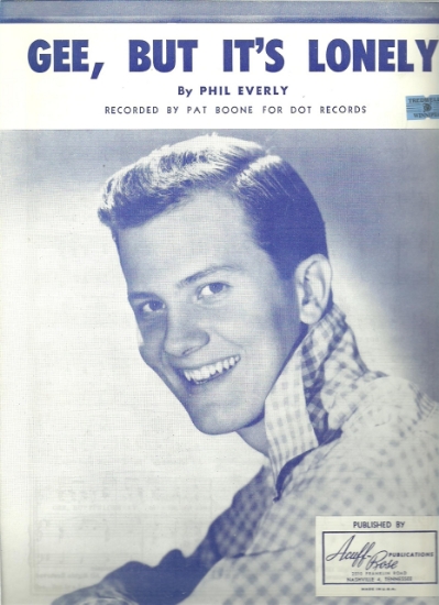 Picture of Gee But It's Lonely, Phil Everly, sung by Pat Boone, sheet music