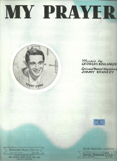 Picture of My Prayer, Georges Boulanger & Jimmy Kennedy, recorded by Perry Como, sheet music