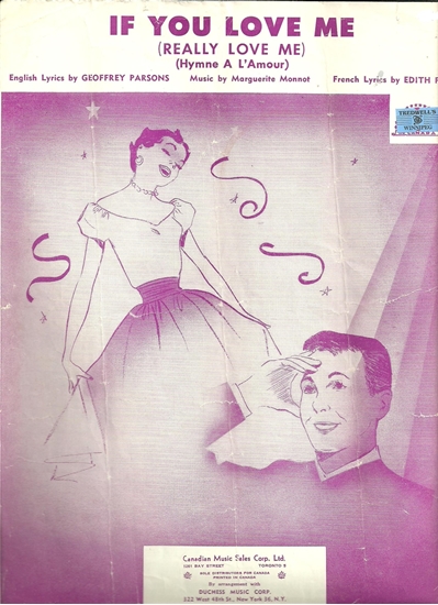 Picture of If You Love Me(Really Love Me) Hymne a l'amour, Edith Piaf/ Geoffrey Parsons/ Marguerite Monnot