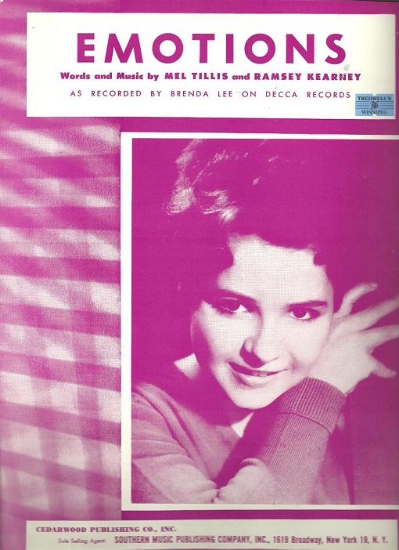 Picture of Emotions, Mel Tillis & Ramsey Kearney, recorded by Brenda Lee, sheet music