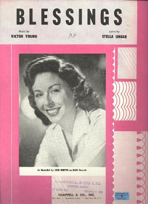 Picture of Blessings, Victor Young & Stella Unger, recorded by Jolie Hunter, sheet music
