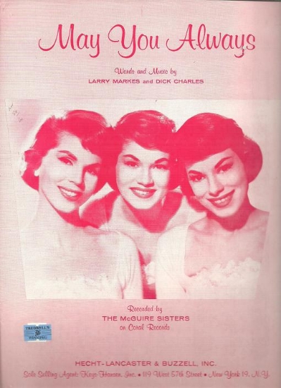 Picture of May You Always, The McGuire Sisters, Larry Markes & Dick Charles, sheet music