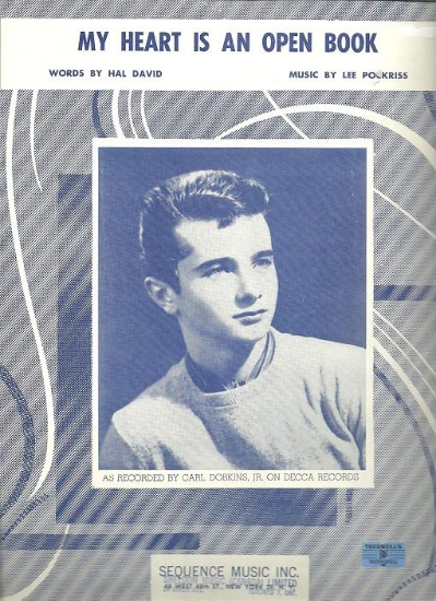 Picture of My Heart Is An Open Book, Hal David & Lee Pockriss, recorded by Carl Dobkins, sheet music