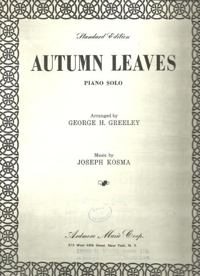 Picture of Autumn Leaves, Joseph Kosma, arr. George H. Greeley for piano solo, sheet music