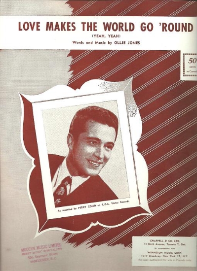 Picture of Love Makes the World Go 'Round, Ollie Jones, recorded by Perry Como, sheet music