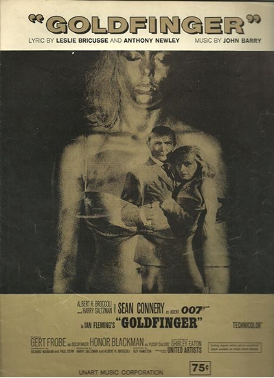 Picture of Goldfinger, movie title song, Leslie Bricusse/Anthony Newley/John Barry, recorded by Shirley Bassey