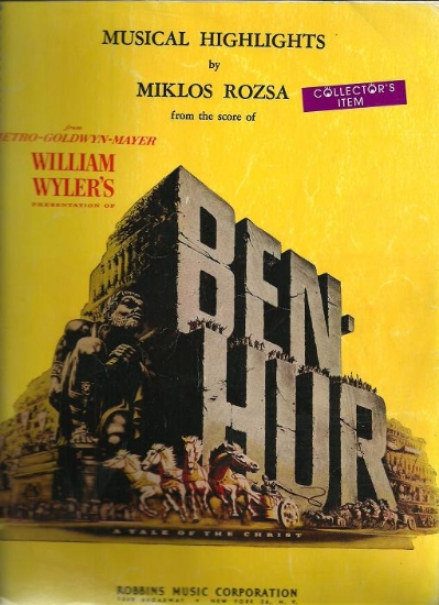 Picture of Ben Hur, Miklos Rozsa, movie soundtrack, piano solo folio