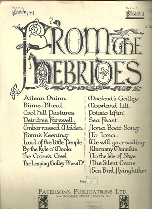 Picture of Deirdre's Farewell, from "Songs of the Hebrides", M. Kennedy-Fraser, high voice solo