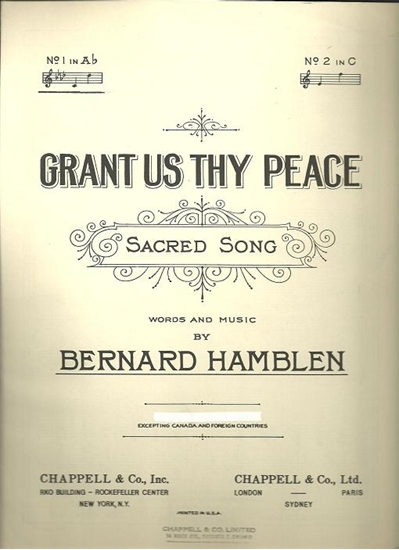 Picture of Grant Us Thy Peace, Bernard Hamblen, low voice 