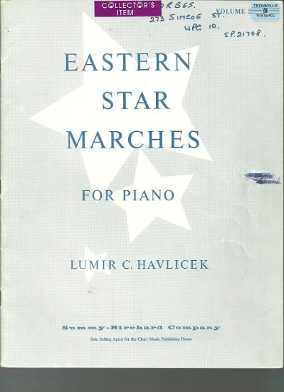 Picture of Eastern Star Marches Vol. 2, Lumir C. Havlicek, piano solo, sheet music folio
