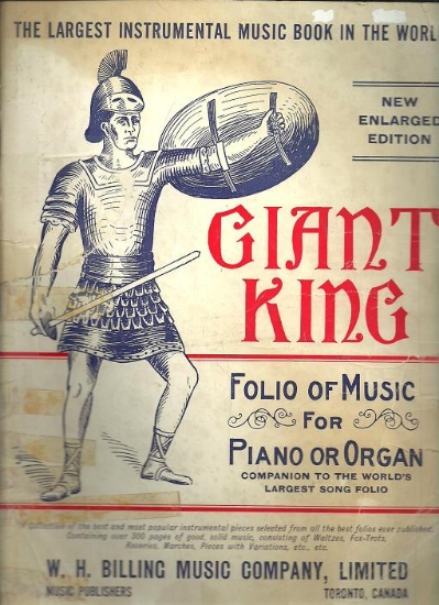 Picture of Giant King, published by H. Billings Music Co. Ltd. of Canada, piano solo, sheet music folio