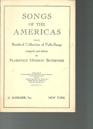 Picture of Songs of the Americas, Botsford Collection of Folk-Songs, songbook