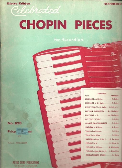 Picture of Celebrated Chopin Pieces for Accordion, sheet music folio