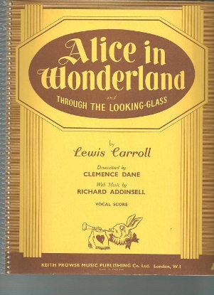 Picture of Alice in Wonderland, Lewis Carroll & Richard Addinsell, complete vocal score, sheet music songbook