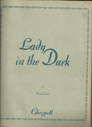 Picture of Lady in the Dark, Ira Gershwin & Kurt Weill, complete vocal score, sheet music songbook