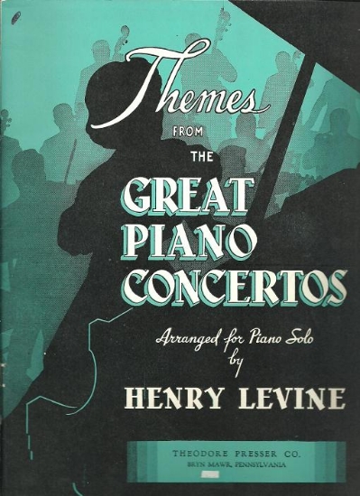 Picture of Themes from the Great Piano Concertos, Henry Levine, piano solo transcriptions, sheet music folio