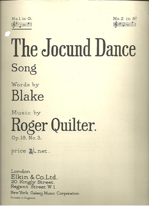 Picture of The Jocund Dance, Roger Quilter, low voice solo