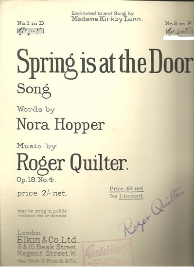 Picture of Spring is at the Door, Roger Quilter, low voice solo