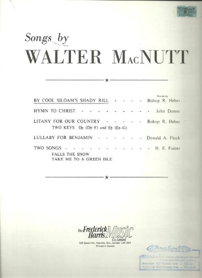 Picture of By Cool Siloam's Shady Rill, Walter MacNutt, high voice solo, sheet music