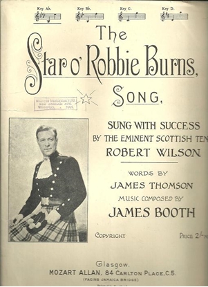Picture of The Star o' Robbie Burns, James Thomson & James Booth, sung by Robert Wilson, low voice