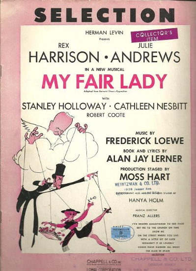 Picture of My Fair Lady (American Edition), Lerner & Loewe, piano solo selections, sheet music folio