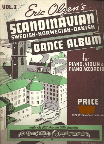 Picture of Eric Olzen's Scandinavian Dance Album Vol. 2, Swedish, Norwegian, Danish, accordion solo, sheet music folio