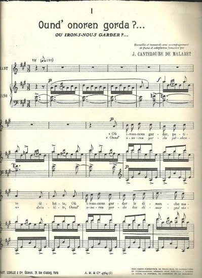 Picture of 15 Bourrees from the Auvergne, Joseph Canteloube, soprano solo, sheet music songbook