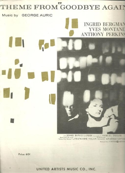 Picture of Goodbye Again, movie title theme, George Auric, piano solo sheet music