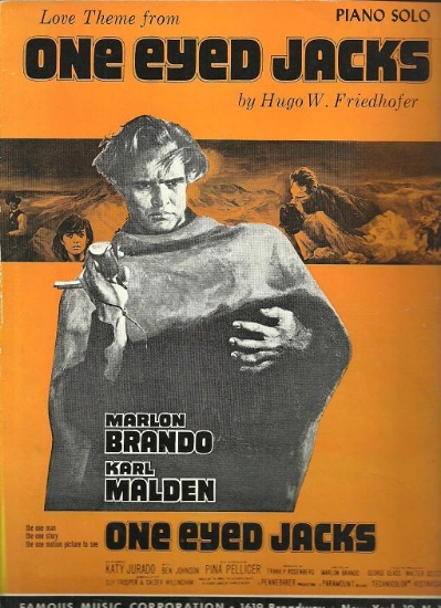Picture of Love Theme from One Eyed Jacks, movie title song, Hugo W. Friedhofer, piano solo sheet music