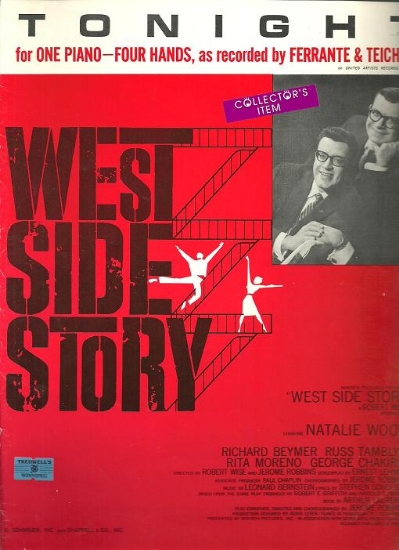 Picture of Tonight, Leonard Bernstein & Stephen Sondheim, arr. Ferrante & Teicher, piano duet sheet music,