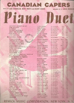 Picture of Canadian Capers, Gus Chandler/ Bert White/ Henry Cohen, arr. for piano duet by J. Louis Merkur, sheet music