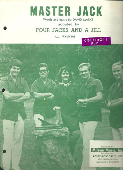 Picture of Master Jack, David Marks, recorded by Four Jacks and a Jill, sheet music