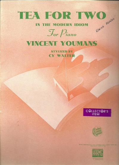 Picture of Tea for Two, Vincent Youmans, stylized by Cy Walter, piano solo