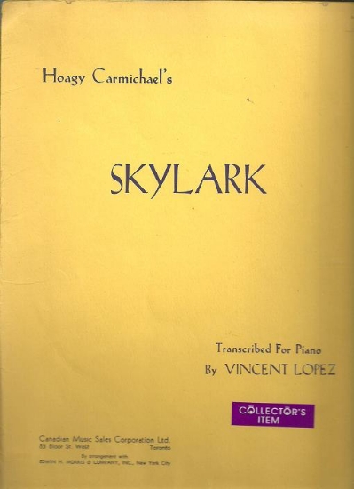 Picture of Skylark, Hoagy Carmichael, transcr. Vincent Lopez, piano solo sheet music