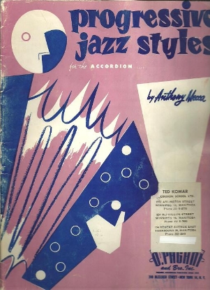 Picture of Progressive Jazz Styles for Accordion, Anthony Mecca, sheet music folio