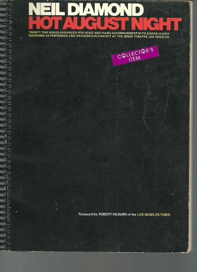 Picture of Hot August Night, Neil Diamond, piano/ vocal/ guitar, sheet music songbook, coil bound