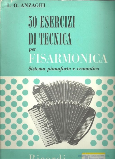 Picture of 50 Technical Exercises for Accordion, L. O. Anzaghi, sheet music folio