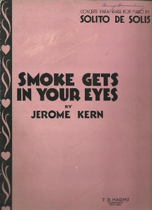 Picture of Smoke Gets in Your Eyes, Jerome Kern, transcribed for piano solo Solito de Solis, sheet music