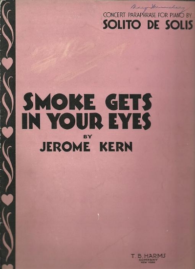Picture of Smoke Gets in Your Eyes, Jerome Kern, transcribed for piano solo Solito de Solis, sheet music