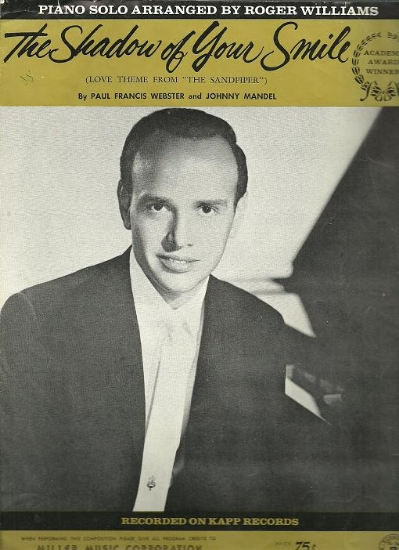 Picture of The Shadow of Your Smile, Paul Francis Webster & Johnny Mandel, piano solo transcription, arr. by Roger Williams, sheet music