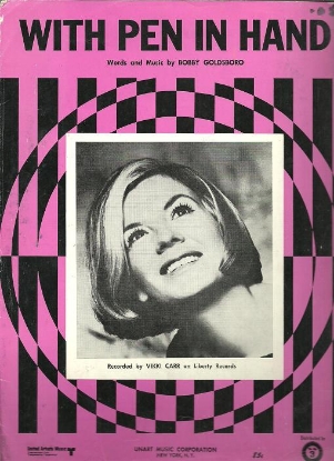 Picture of With Pen in Hand, Bobby Goldsboro, popularized by Vikki Carr, sheet music