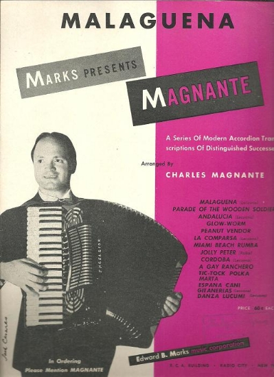 Picture of Malaguena, Ernesto Lecuona, arr. Charles Magnante, accordion solo sheet music