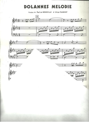 Picture of Dolannes Melodie, Paul de Senneville & Olivier Touissaint, piano solo sheet music