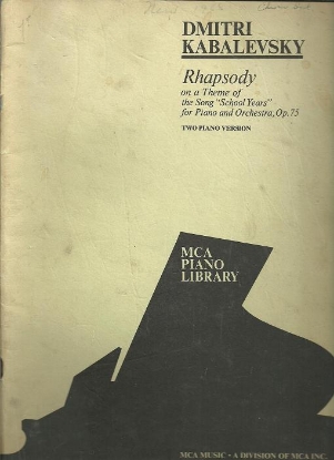 Picture of Dmitri Kabalevsky, Rhapsody Op. 75, piano duo, sheet music folio